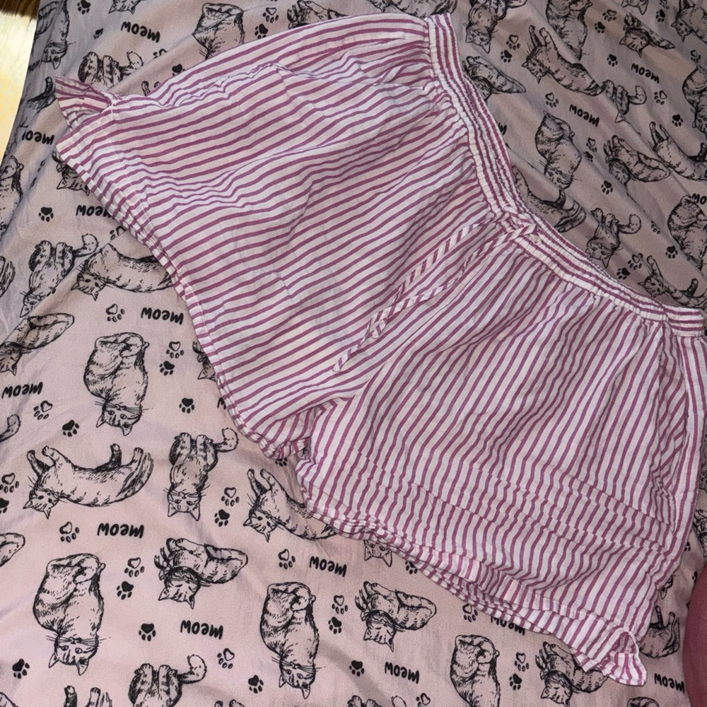 Eberjey Pink Striped Pajama Shorts